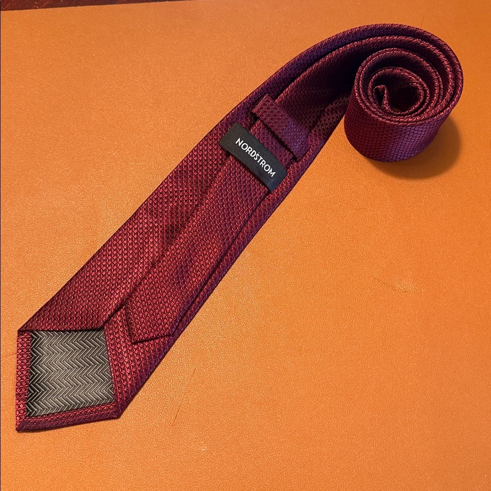 Nordstrom Deep Red Patterned Tie - Picture 3 of 10